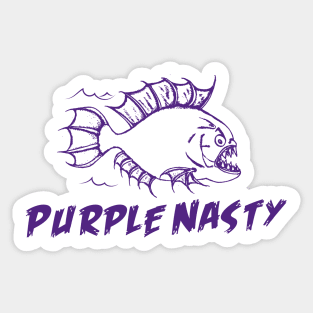 Purple Nasty piranha Sticker